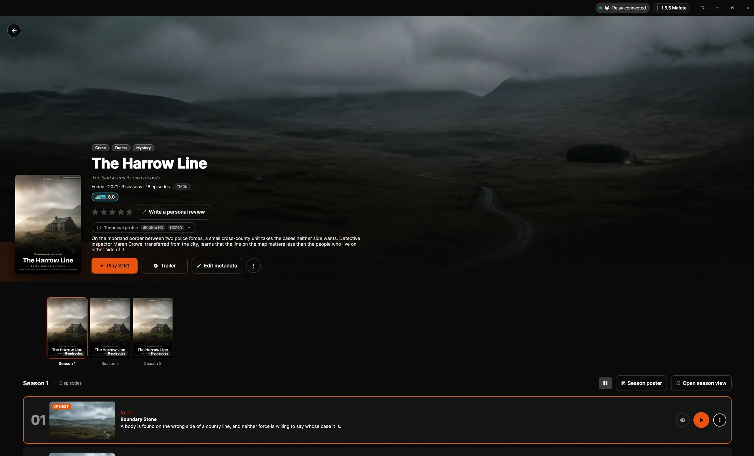 The series The Harrow Line with its three seasons
