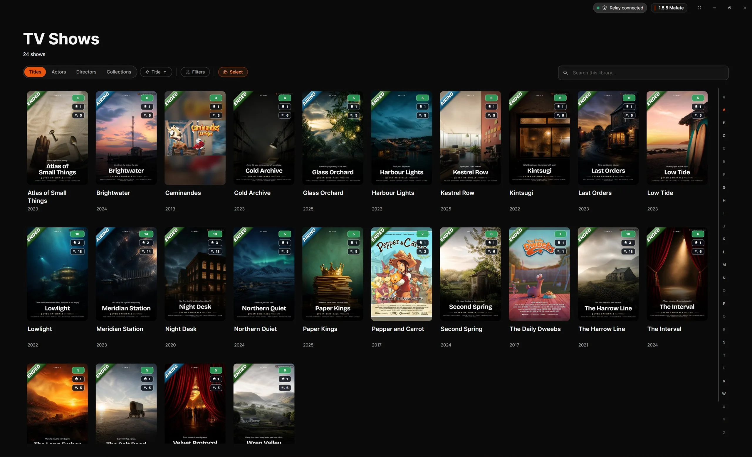 The grid of the TV series