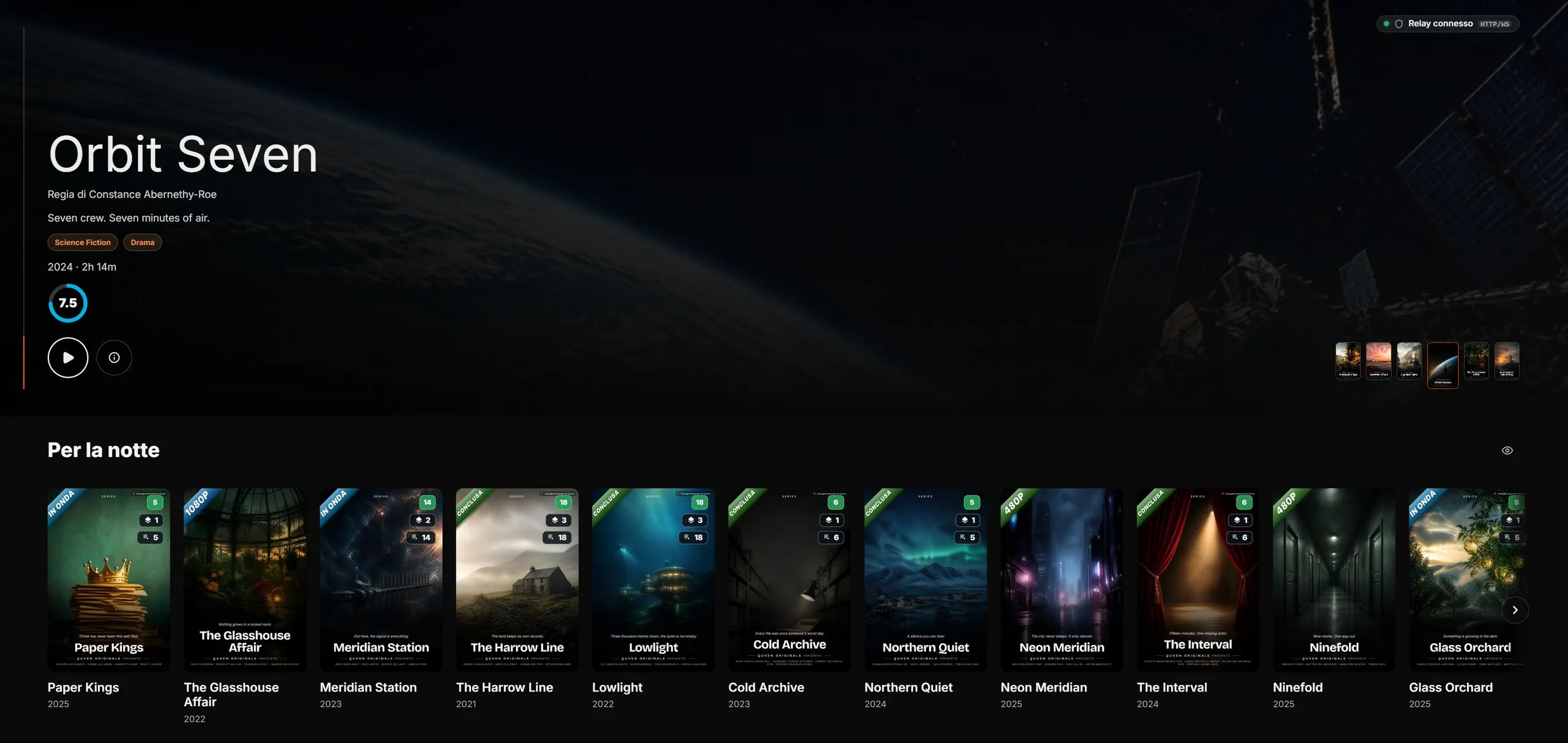 The Home of app.quven.tv, reached through the relay